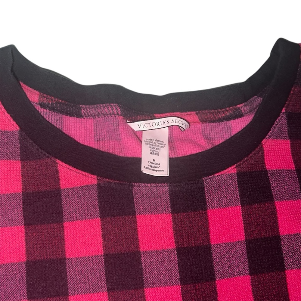 Victoria's Secret Pink and Black Checkered Pajama Set- Medium - Picture 5 of 10